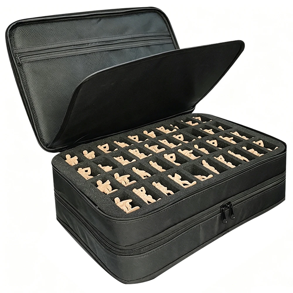 Miniature Storage Carrying Case 120 Slot/80 Slot Storage Box With DIY Impact-Absorbing Foam Trays For 40k, DND More Case Bag (Ba