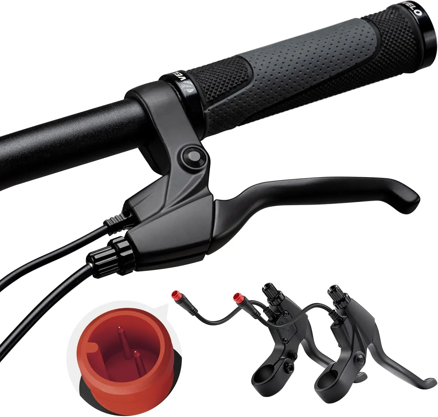 

2-контактные тормозные рычаги для электронного велосипеда, комплект тормозных рычагов на левом и правом руле, длина троса 12 см