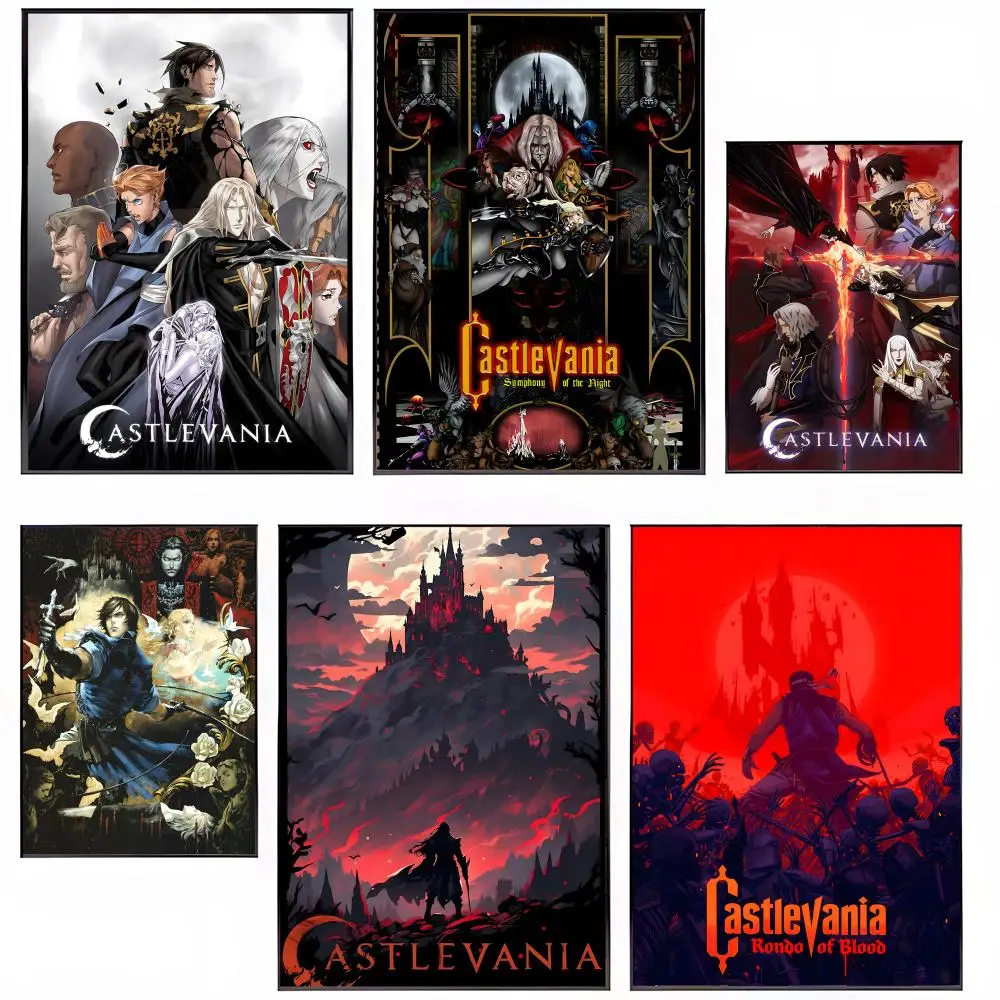 Póster HD impermeable autoadhesivo para pared, arte decorativo vibrante para el hogar, regalo, leyenda, juego clásico, C-Castlevania