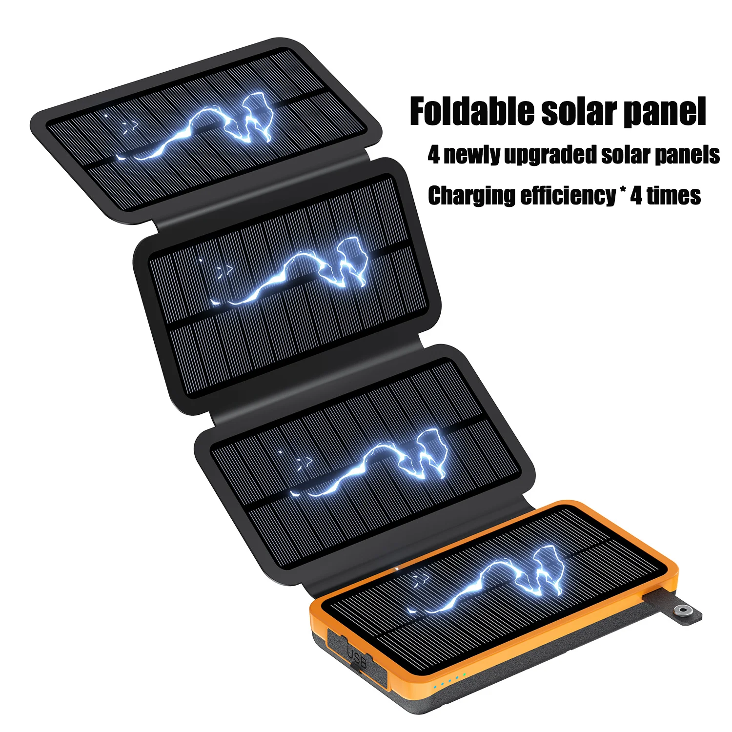 New Portable Solar Power Bank 20000mAh Large Capacity Charger Compatible with iOS Android USB-A and USB-C Fast Charging Outdoor