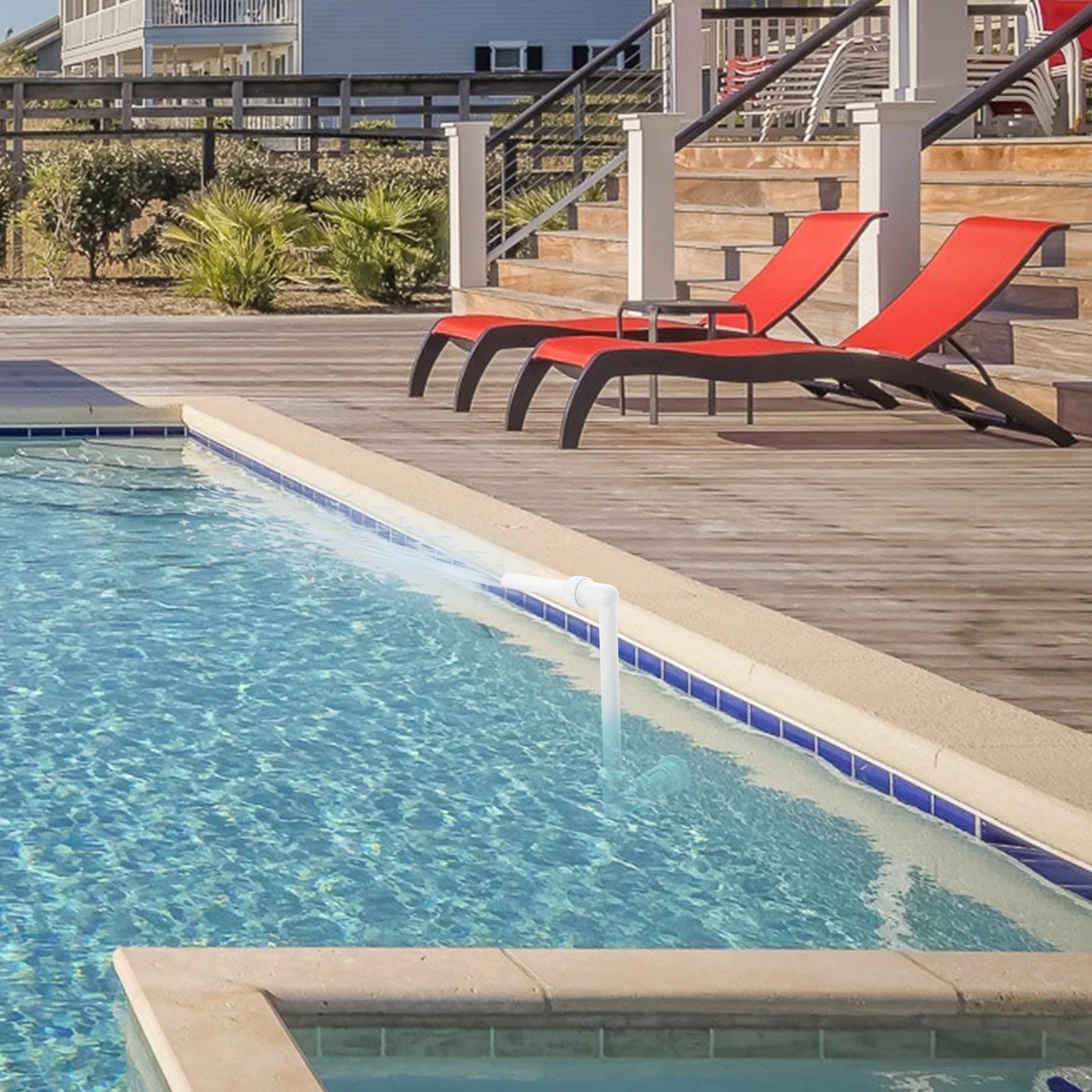 

1Set Pool Fountain Rack Durable PP Material Easy to Assemble Silent Operation Swimming Pool Supplies Plastic Fountain