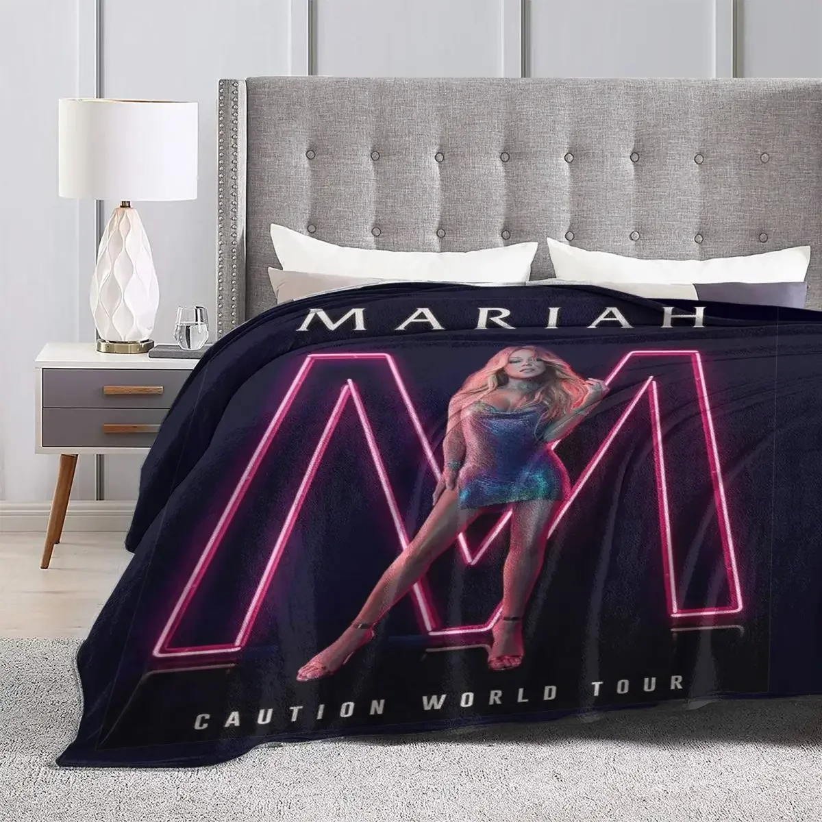 Mariah Carey Flannel Blanket American Songwriter Singer Super Soft Throw Blanket for Travel Office Bedspread Sofa Bed Cover