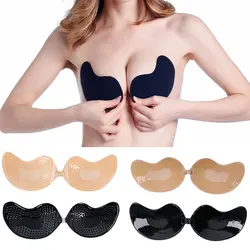 Invisible Strapless Adhesive Stick Bra Strapless Push Up Bras Women Lingerie Seamless Silicone Nipple Covers Bralette Underwear