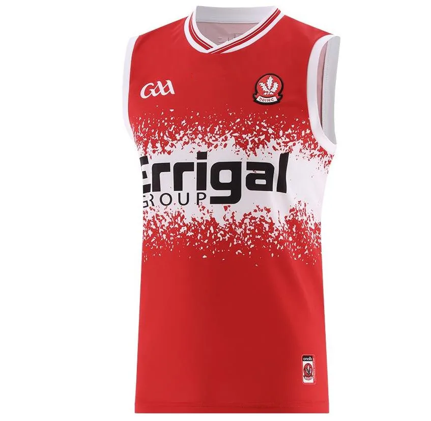 2024 Derry GAA Home Vest Mens Rugby Jersey Size:S-3XL ( Print name and number )