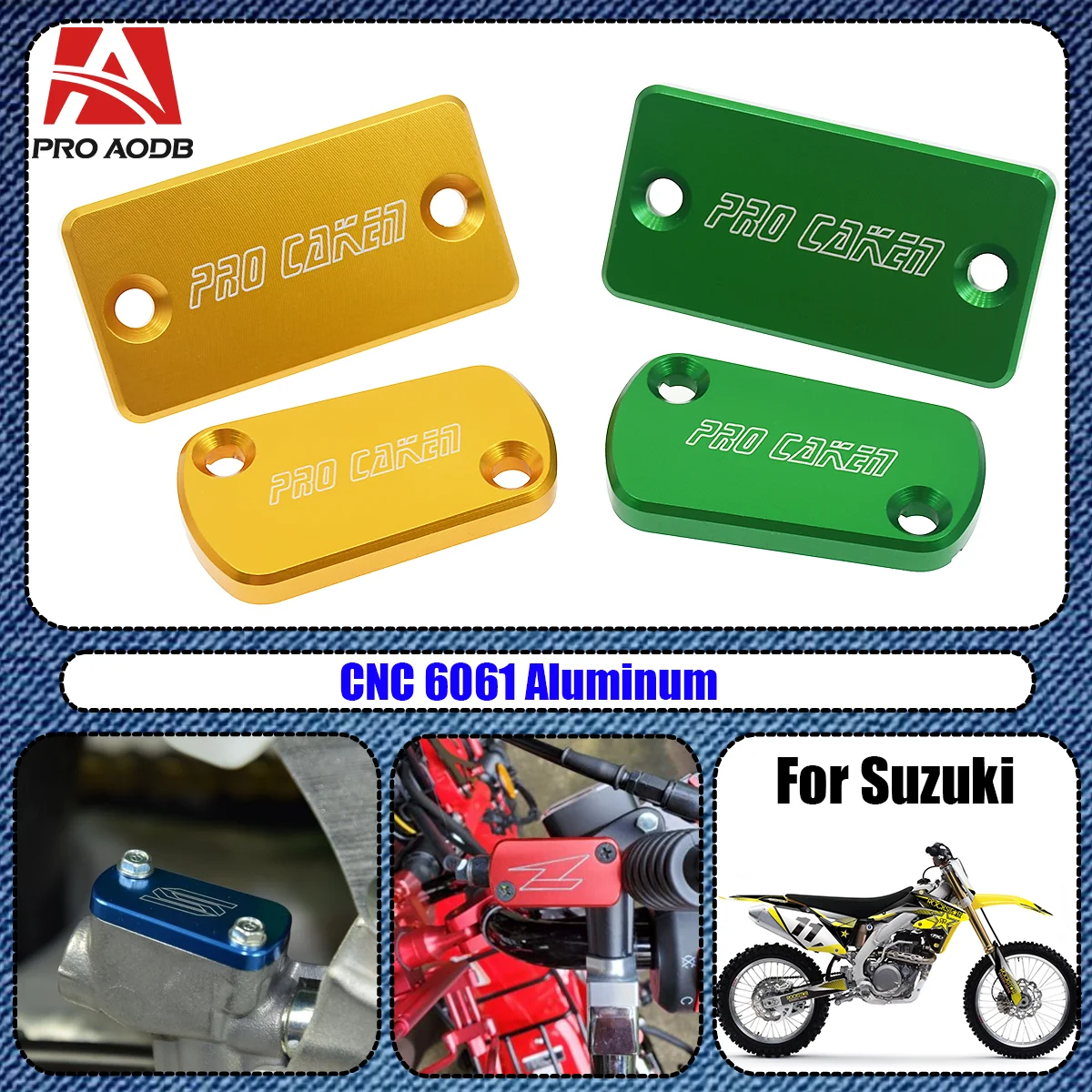 

Motorcycle Front and Rear Brake Reservoir Caps Oil Fluid Cover For RM125 RM250 RMZ250 RMZ450 RMX450Z RM RMZ 2004-2018 CNC