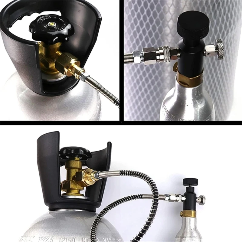 Адаптер для заправки CO2, алюминиевый аксессуар для домашнего пивоварения, наполнитель для резервуаров с газировкой CO2, Tr21-4