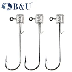 B&U Ned Rig Fishing Hooks Mushroom Head Fishhook For Soft Bait Worm Fishing