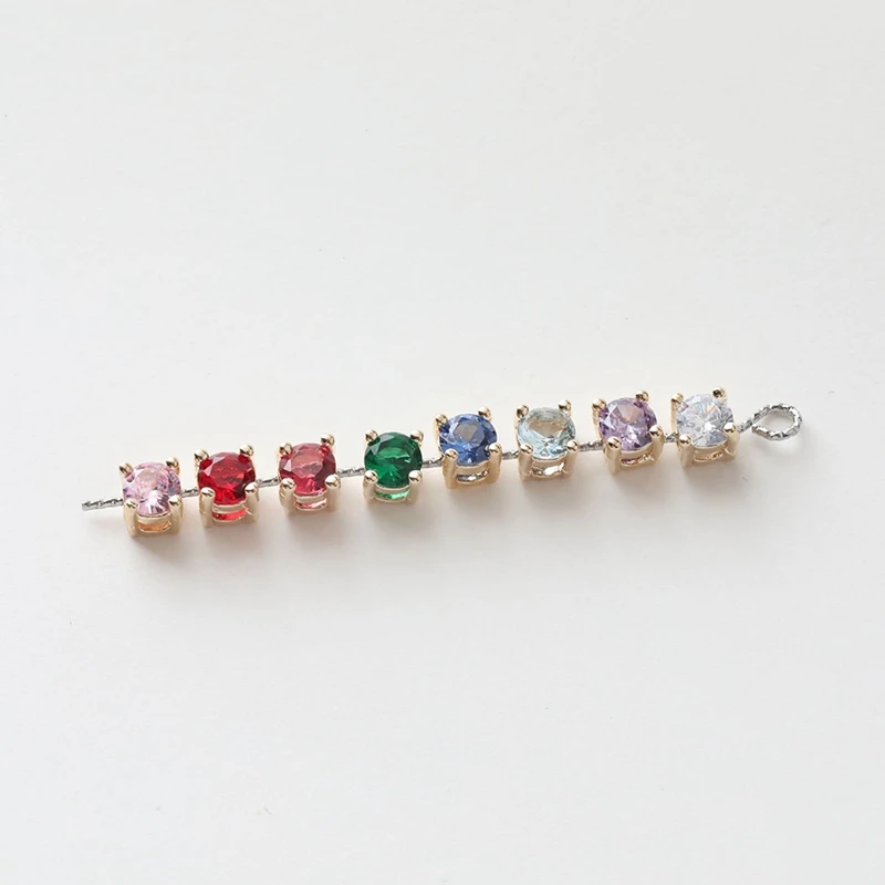 6PCS Color Preserving Brass Inlaid Zircon Beads Jewelry DIY Bead Bracelet Necklace Earrings Making Supplies Material Accessories