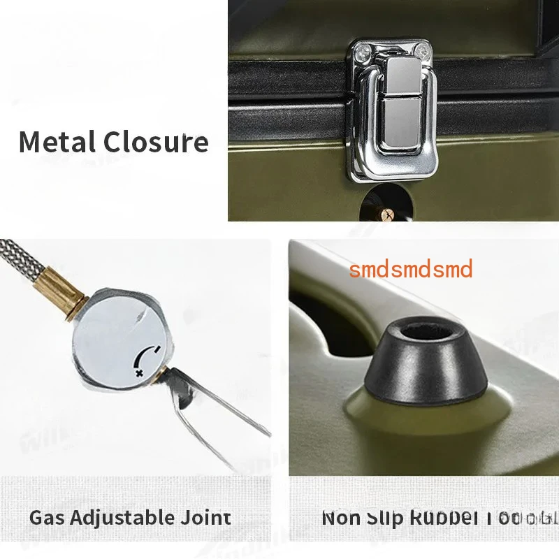 Camping Gas Stove 1700W Two-Burger Head ultralright Portable Folk Stove Outdoor Picnic BBQ With Non-stick Frying pane