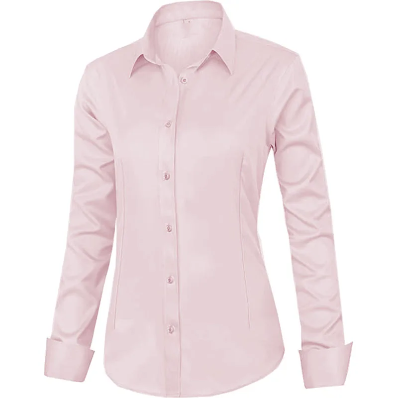 Damen Casual Blusen Business Langarmhemden
