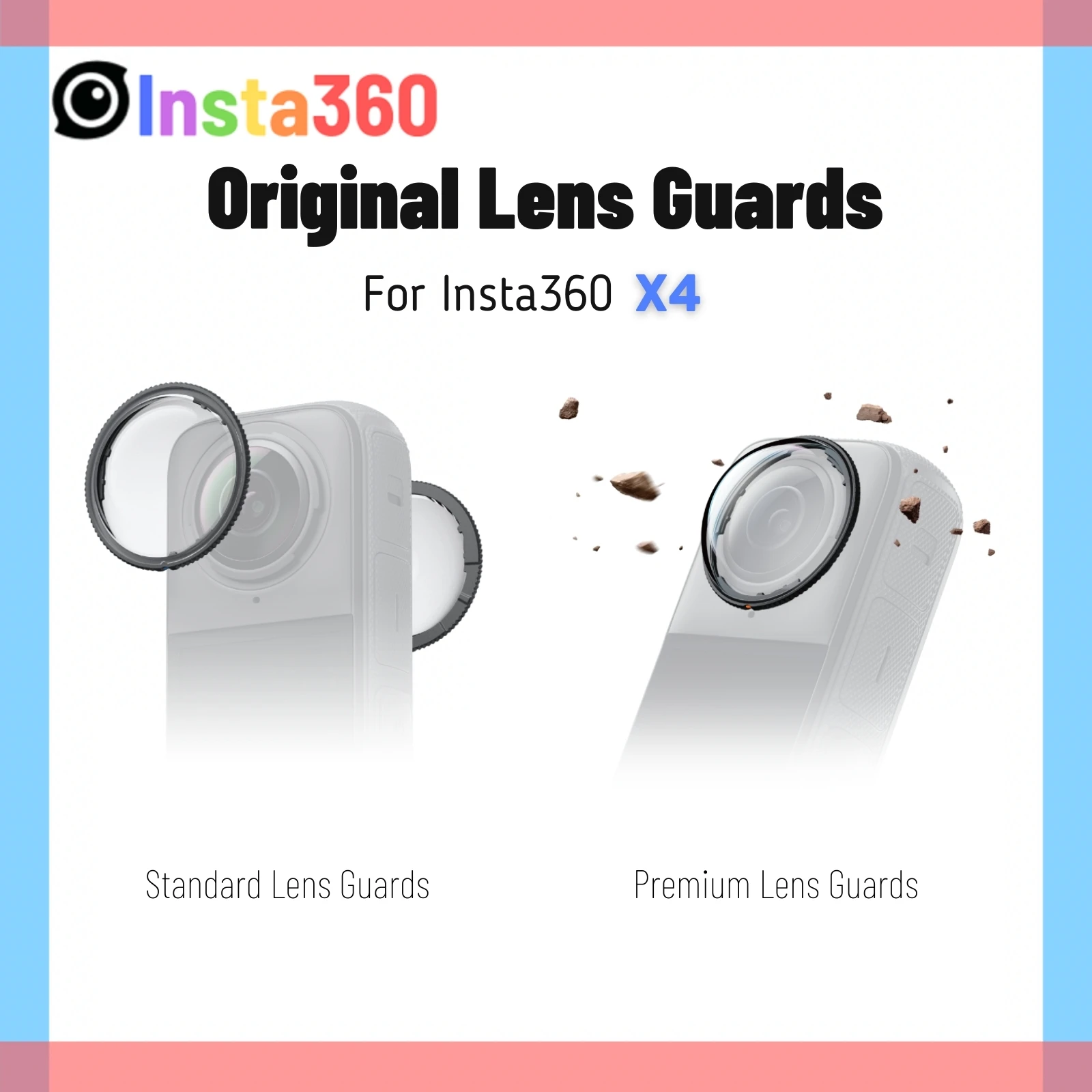 INSTA360 X4 Standard Lens Guards Plastic or Premium Tempered Glass Protector Guard Removable For Insta 360 X4 Camera Accessory