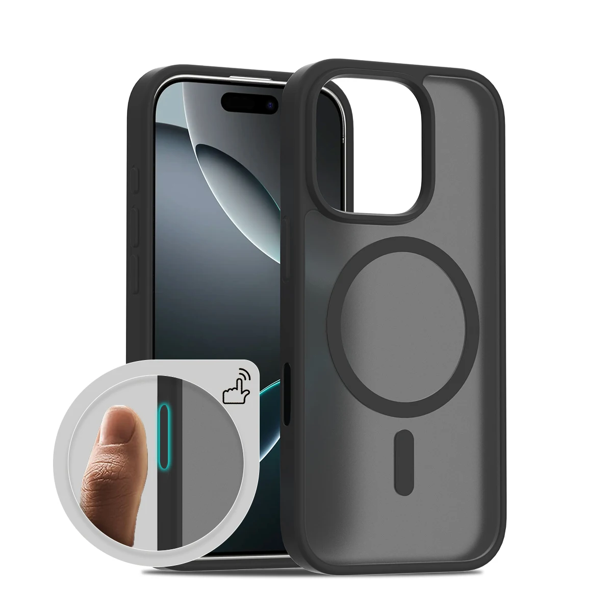 Camera Control Capture Button Case For Magsafe Mag Safe iPhone 16 Pro Max Plus 16Pro 16Plus iPhone16 Matte Black Phone Cover