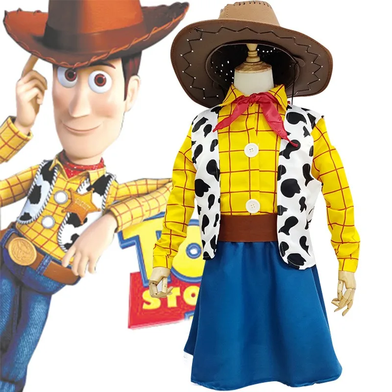 Disfraz de vaquero Sheriff Woody para Halloween, traje Unisex para niños y adultos, disfraces de Cosplay para escenario, traje de juego de rol de marionetas de película de dibujos animados de historia