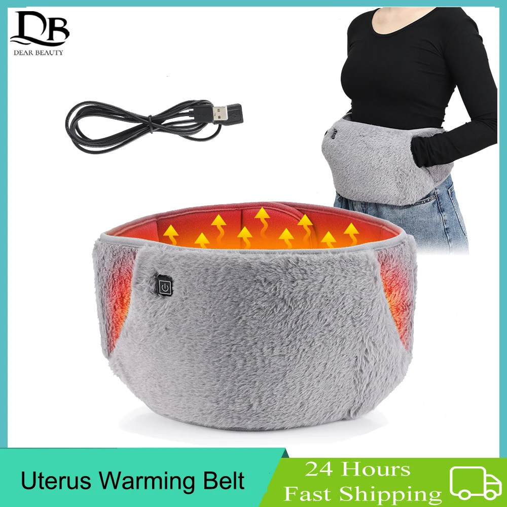 USB Electric Abdomen Heating Belt Hand Warmer Women Menstrual Relief Pain Uterus Warming Pad Hot Compress Therapy Waist Belt