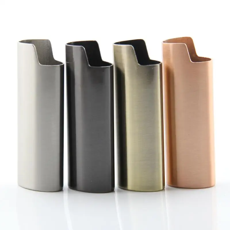 A set of Metal Full Size Lighter Case Large Cover For Bic Lighter J6 Bic Lighter Accessories