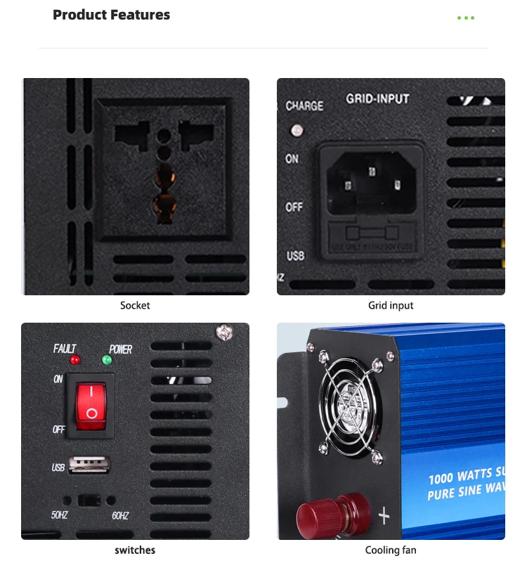 with charging 240v 500w constant voltage 120v Constant current 2000w 12v car inverter 1000w 230v 24v inverter pure sine wave - view 5