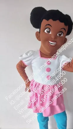 

New Adult Hot Sale Foam Cute Girl Cartoon Mascot Costume Plush Christmas Fancy Dress Halloween Mascot Costume