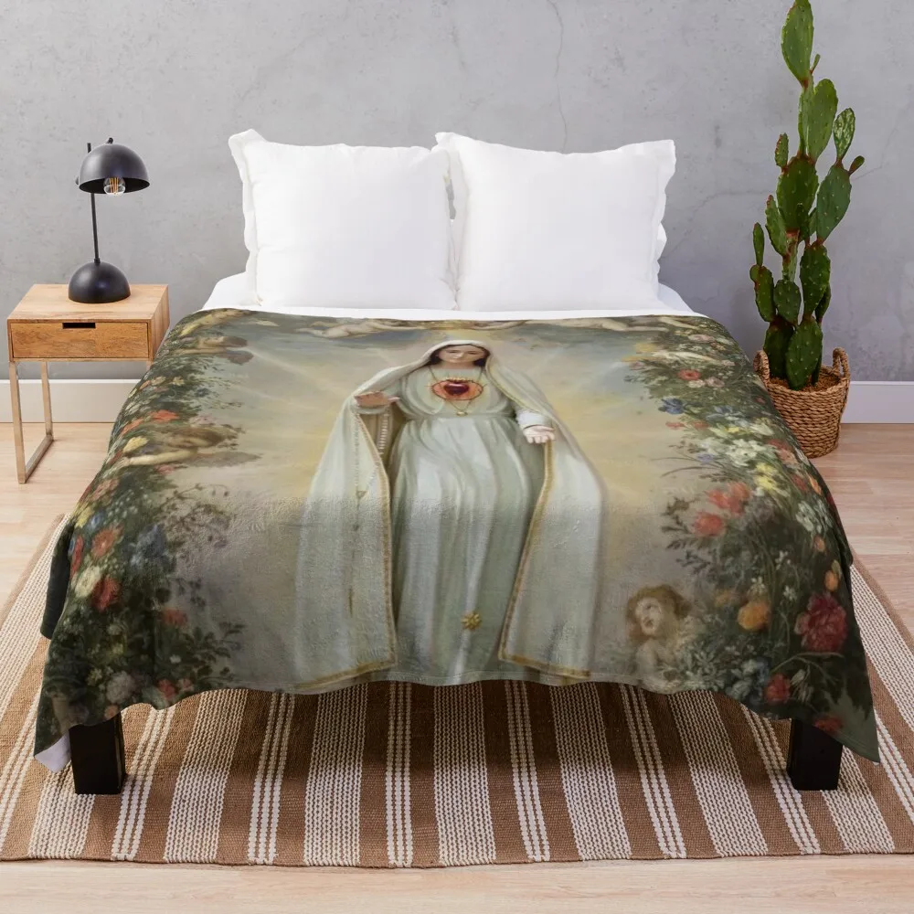 

Virgin Mary Immaculate Heart of Mary Mother of God Our Lady Throw Blanket Giant Sofa Quilt Blankets