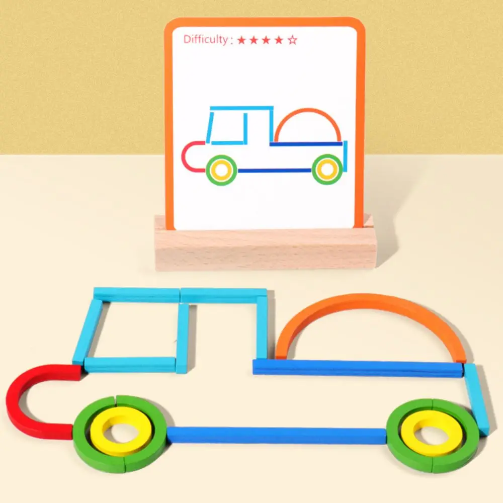 Tongkat dan Cincin Puzzle Tongkat Kayu Permainan Kecerdasan Puzzle Cincin Edukasi Puzzle Montessori Warna-warni Kreatif