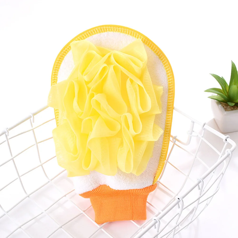 6 szt. Rękawic do kąpieli dwustronnych, z włókna złuszczającego, wygodne w noszeniu, usuwających martwy naskórek, zapobiegających zapychaniu się porów i trądzikowi pod prysznic.