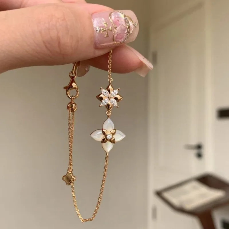 

Fashion Original Design Crystal Flower Bracelet for Women Personalized Luxury Stainless Steel Bracelet Jewelry Accessories