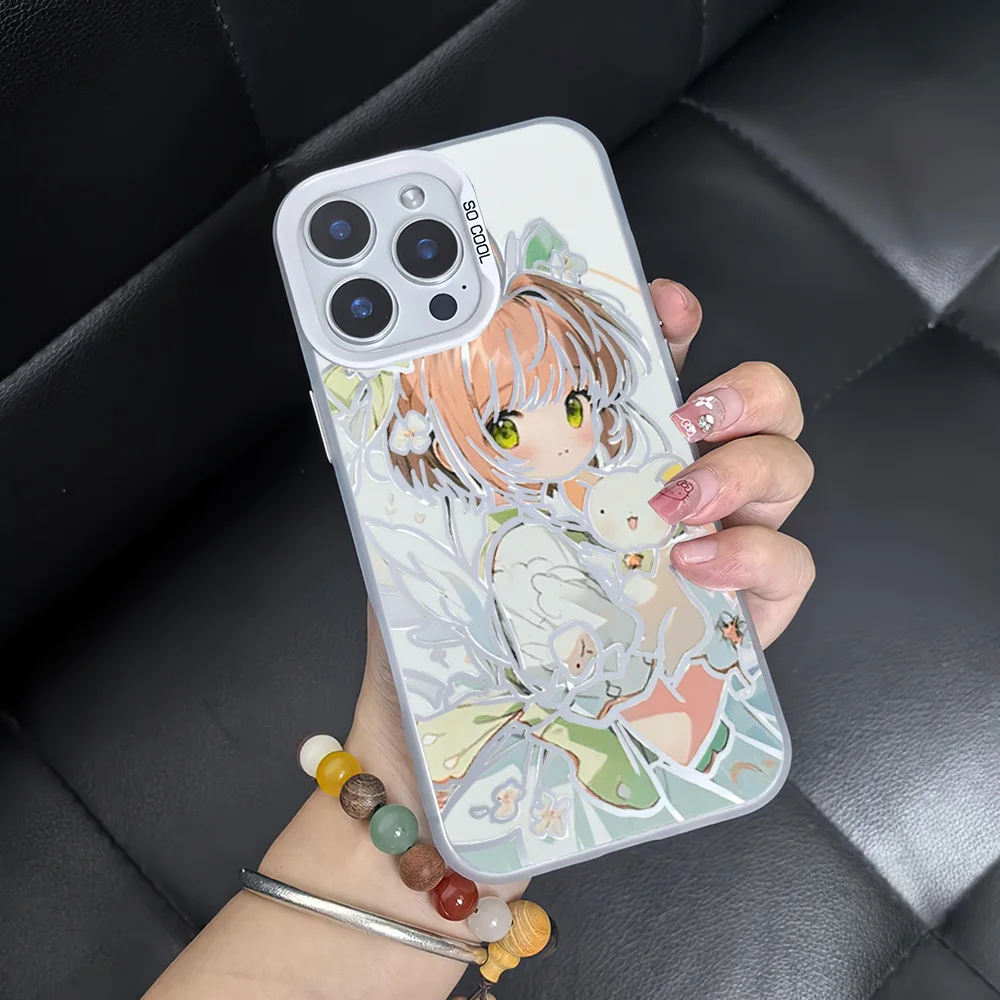 Anime Cardcaptor Sakura gradient color Phone Case For Samsung Galaxy S24 S23 S22 S21 Plus Ultra S20 FE A55 A54 A53 A52 IMD Laser