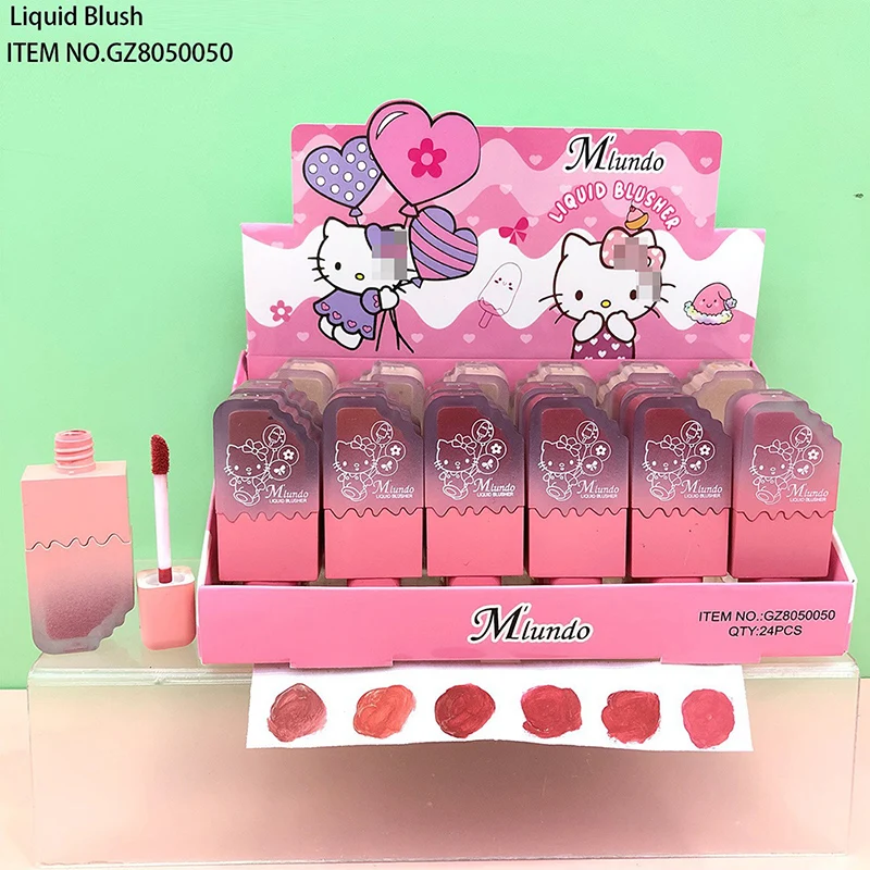 24Pcs Matte Lip Tint& Liquid Blusher Lipstick 2-in-1 Cheek Blush LongLasting Waterproof Blush Lip Gloss