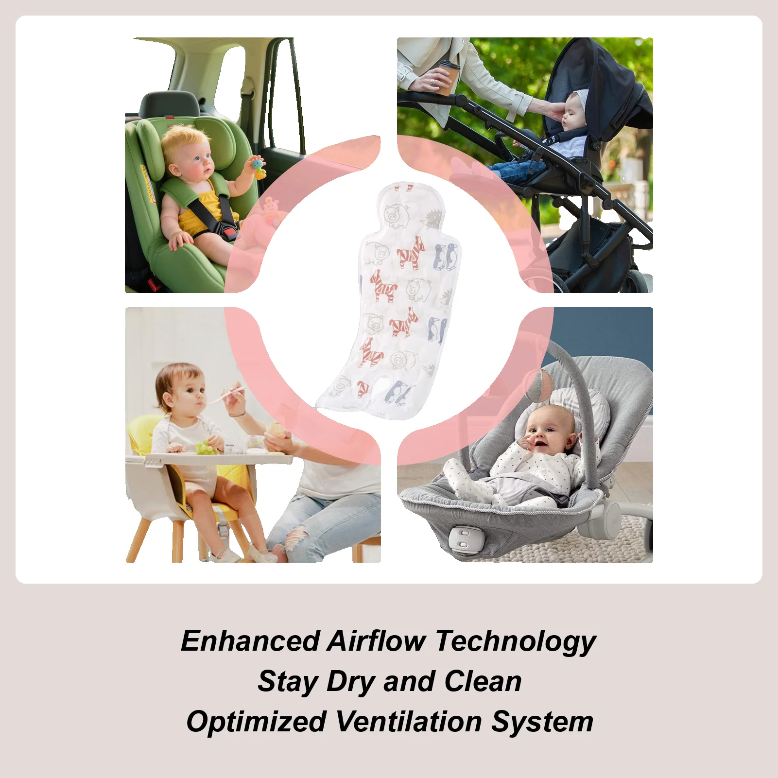 

Car Seat Cooling Pad Ice Silk Breathable Waterproof Stroller Cool Down Mat for outdoor Backyard Play Family Picnic Gym Cradle