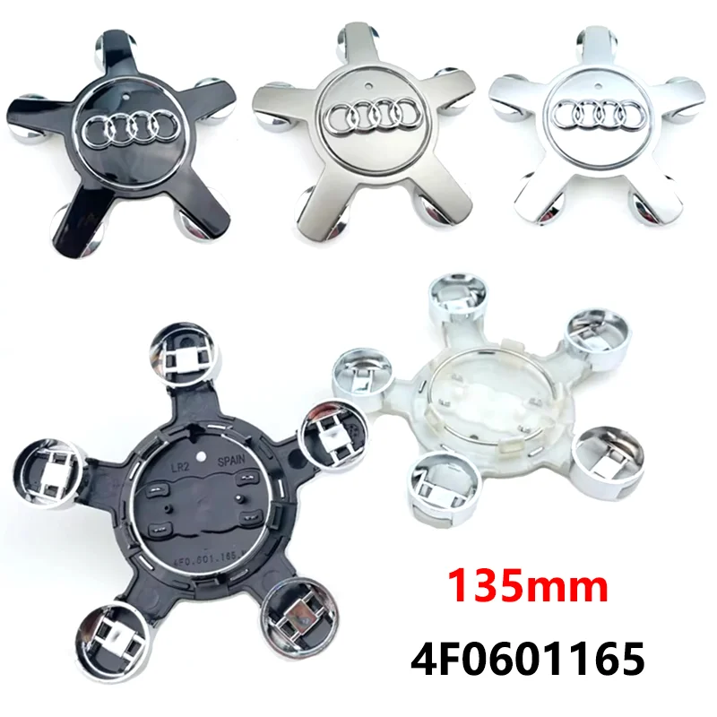 4pcs 135MM Car Hub Caps 4F0601165 For Audi A1 A4 A5 A6 A7 Q3 Q5 Q7 A3 S5 Accessories Auto Wheel Center Cap Hubcap Rim Covers