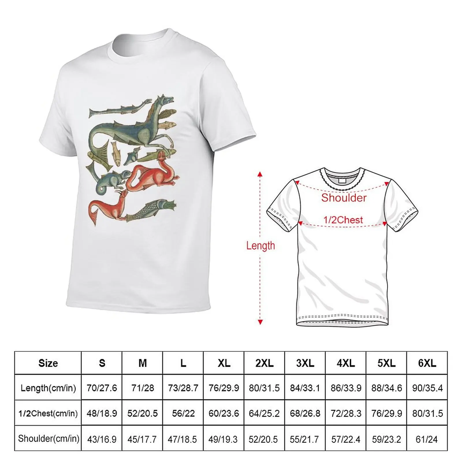 Medieval Bestiary T-Shirt Plus Size Short Sleeve T-Shirt