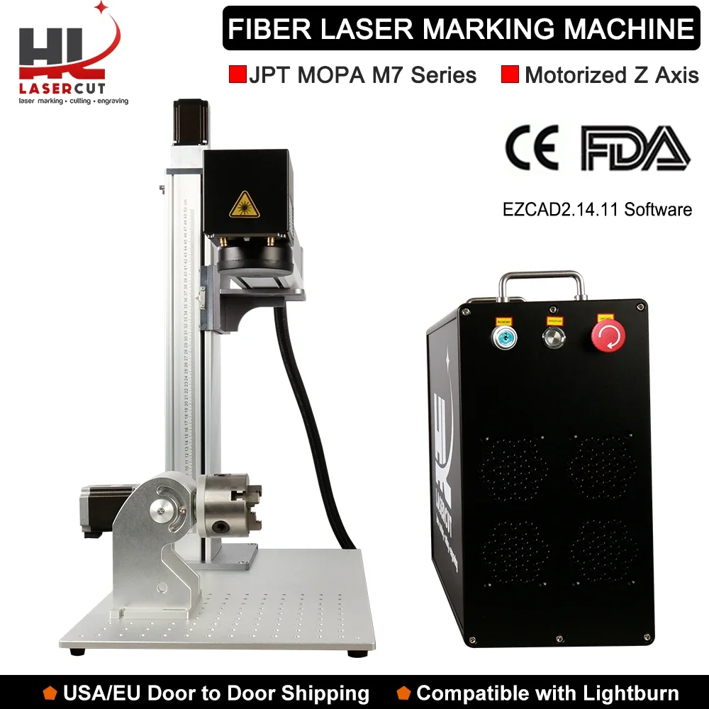 HL M7 100W MOPA Class 4 JPT Fiber Laser Marking Machine for Metal Engraving Color Marking 175mmx175mm 300mmx300mm