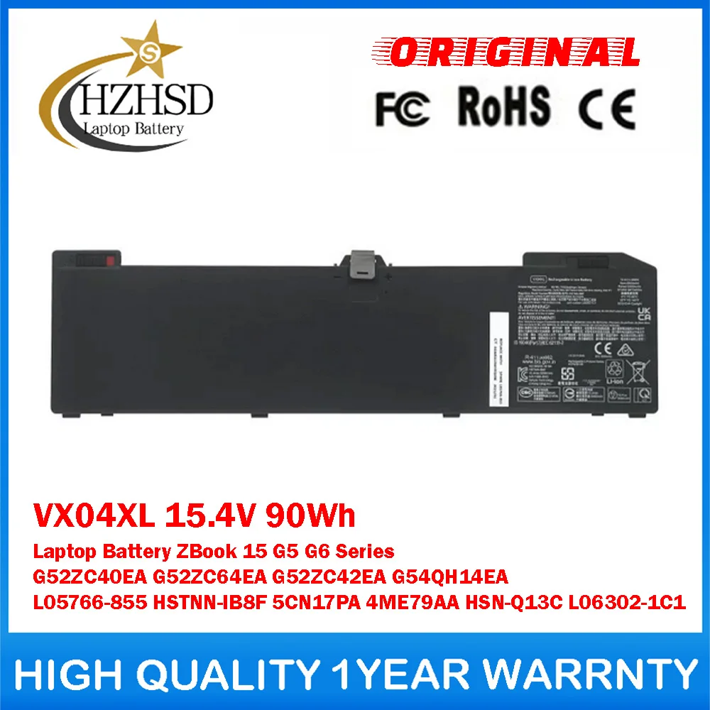 

VX04XL 15.4V 90Wh Genuine Original Laptop Battery For HP ZBook 15 G5 G6 G52ZC40EA G52ZC64EA G52ZC42EA G54QH14EA 5CN17PA 4ME79AA