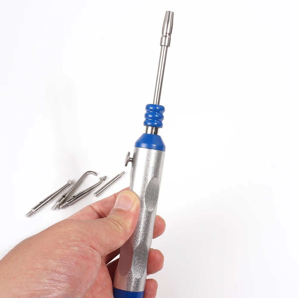 

Dental Crown Remover Tool Set Crown Remover Gun with 4 Tips Stainless Steel Crown Puller Dentist Instruments for Dental Clinic L