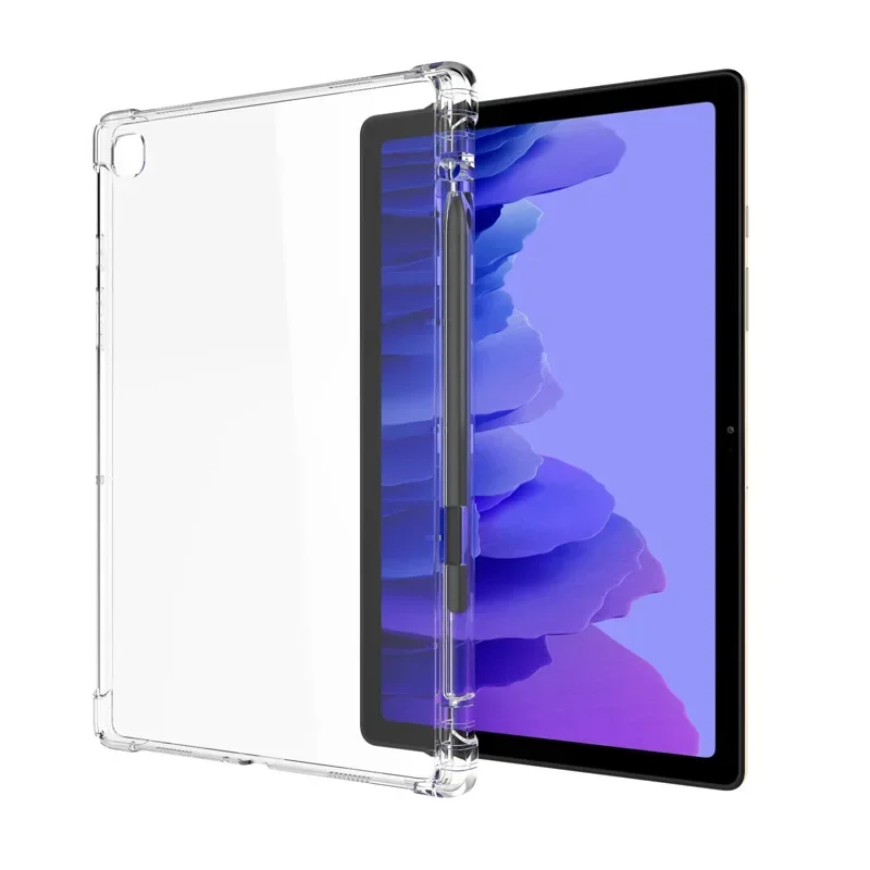2025 Clear TPU Tablet Case for Samsung Galaxy Tab A9 A8 A7 S6 Lite S7 S8 Ultra S8+ S9+ S9 S10 FE Plus with Pen Slot Holder Cover