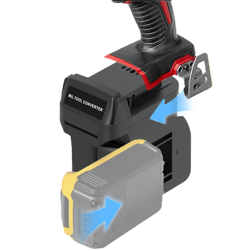 

For Dewalt 18V Li-ion Batteries Compatible with For Milwaukee 18V Battery Power Tools DW18MIL 2-in-1 Battery Adapter Converter