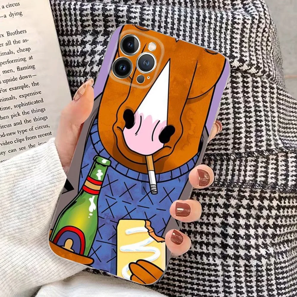 Cartoon B-BoJack Phone Case For iPhone 15 14 13 12 Mini 11 Pro XS Max X XR SE 6 7 8 Plus Soft Silicone Cover