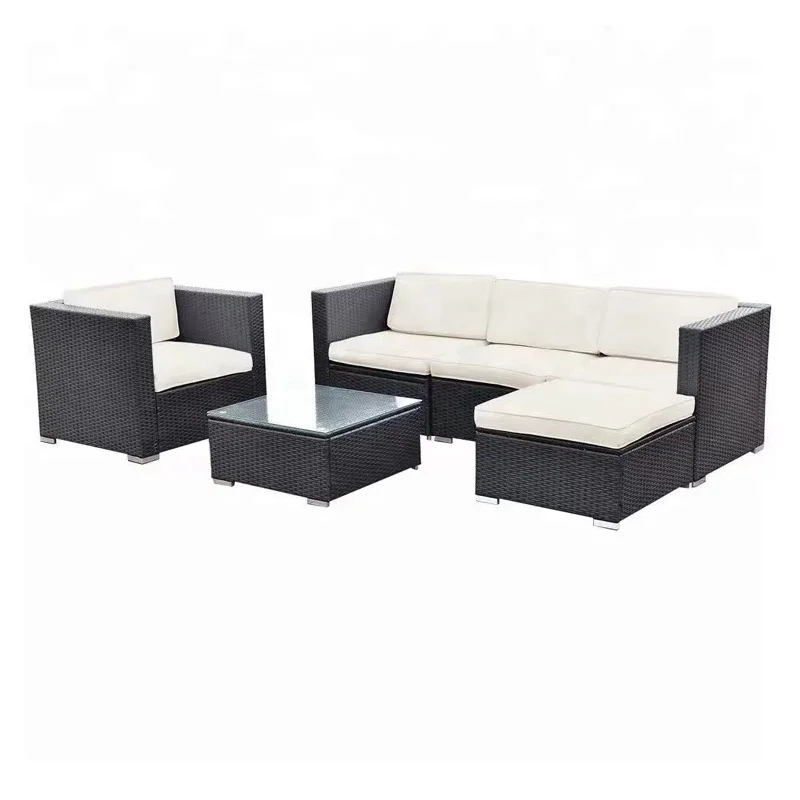 Aluminum Cover Outdoor Garden Rattan Furniture Set Rope Furniture Set 4 Piece Outdoor  Chair New Wicker Sofa Set Garden