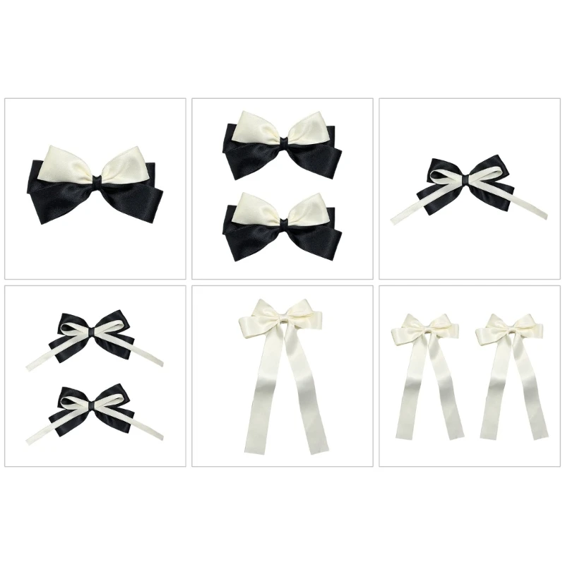 

Black and White Hair Bows for Women and Girl Fashionable Bow Hair Clips Bowknot Barrettes Hair Clips Hair Ornaments