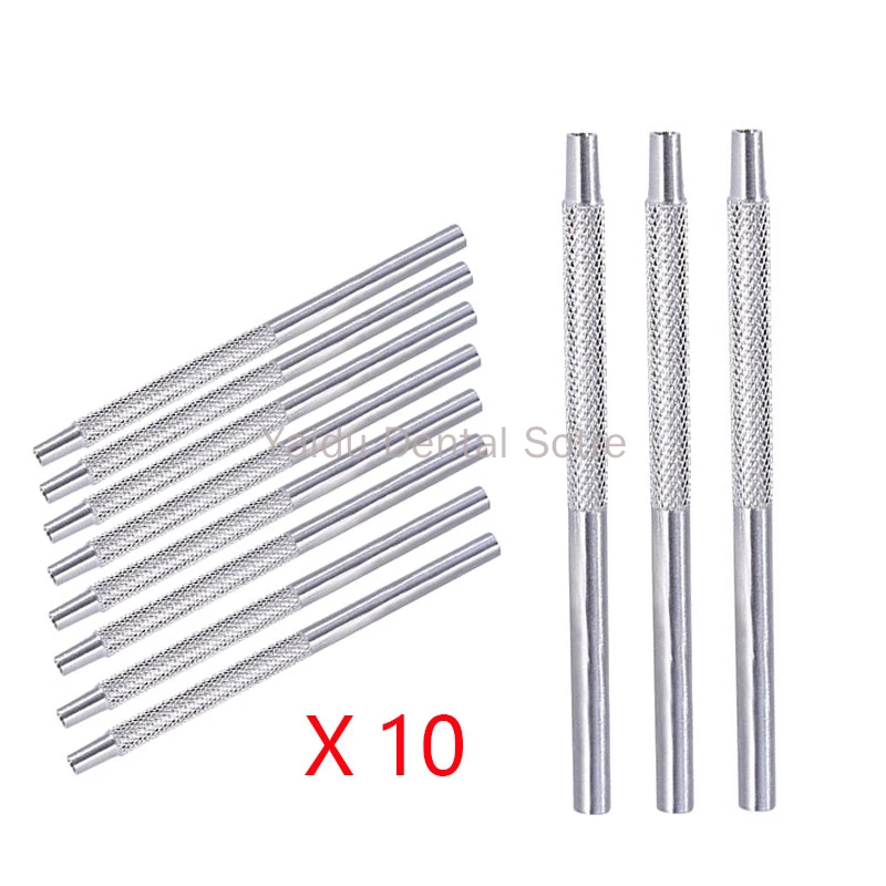 10/30PCS Stainless Steel Dental Mouth Mirror Handle Reflector Odontoscope Handle Checking Oral Mirror Handle Dental Tools