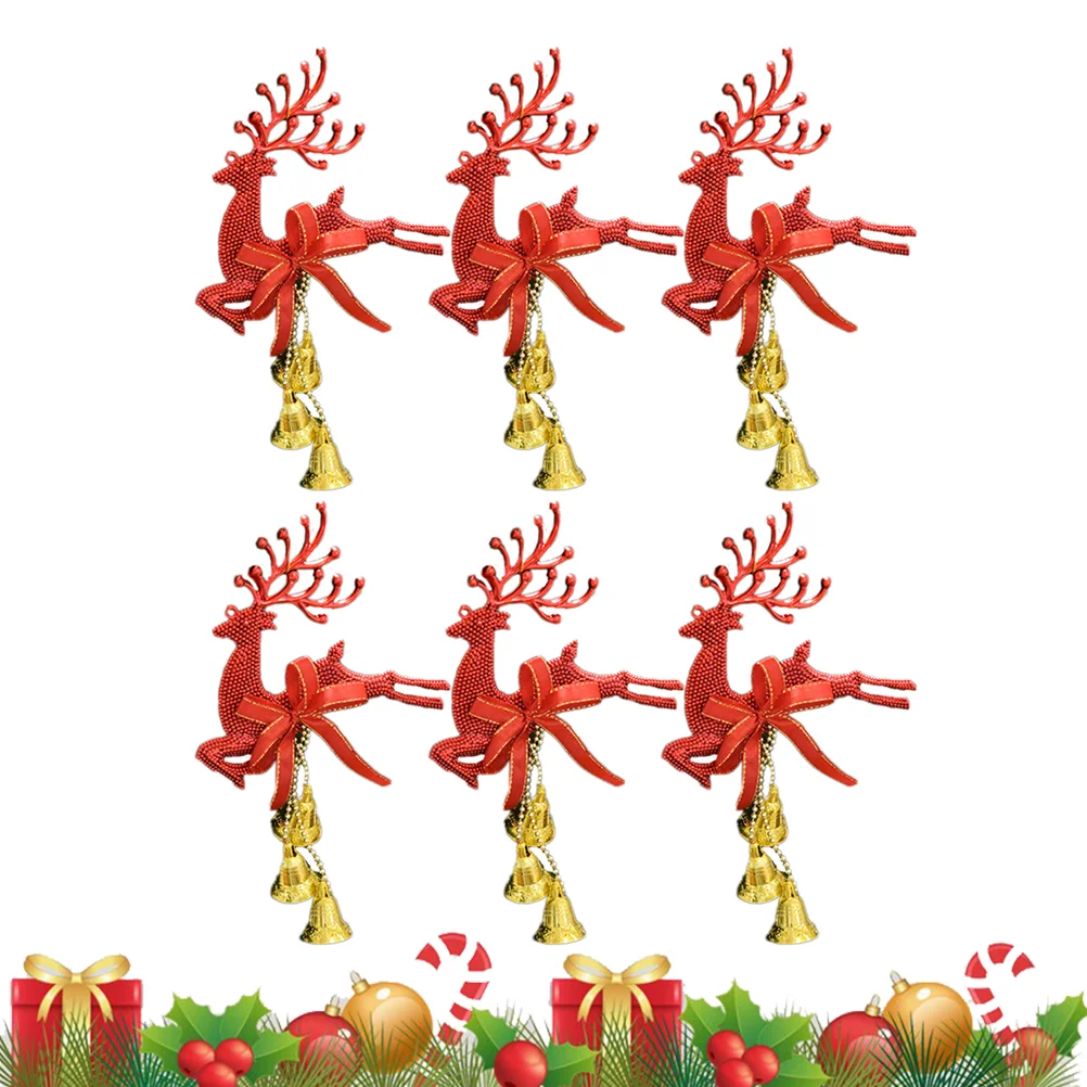 

6 Pcs Little Bell Man Halloween Toys Christmas Reindeer Ornaments Holiday Jingle Bells Hanging