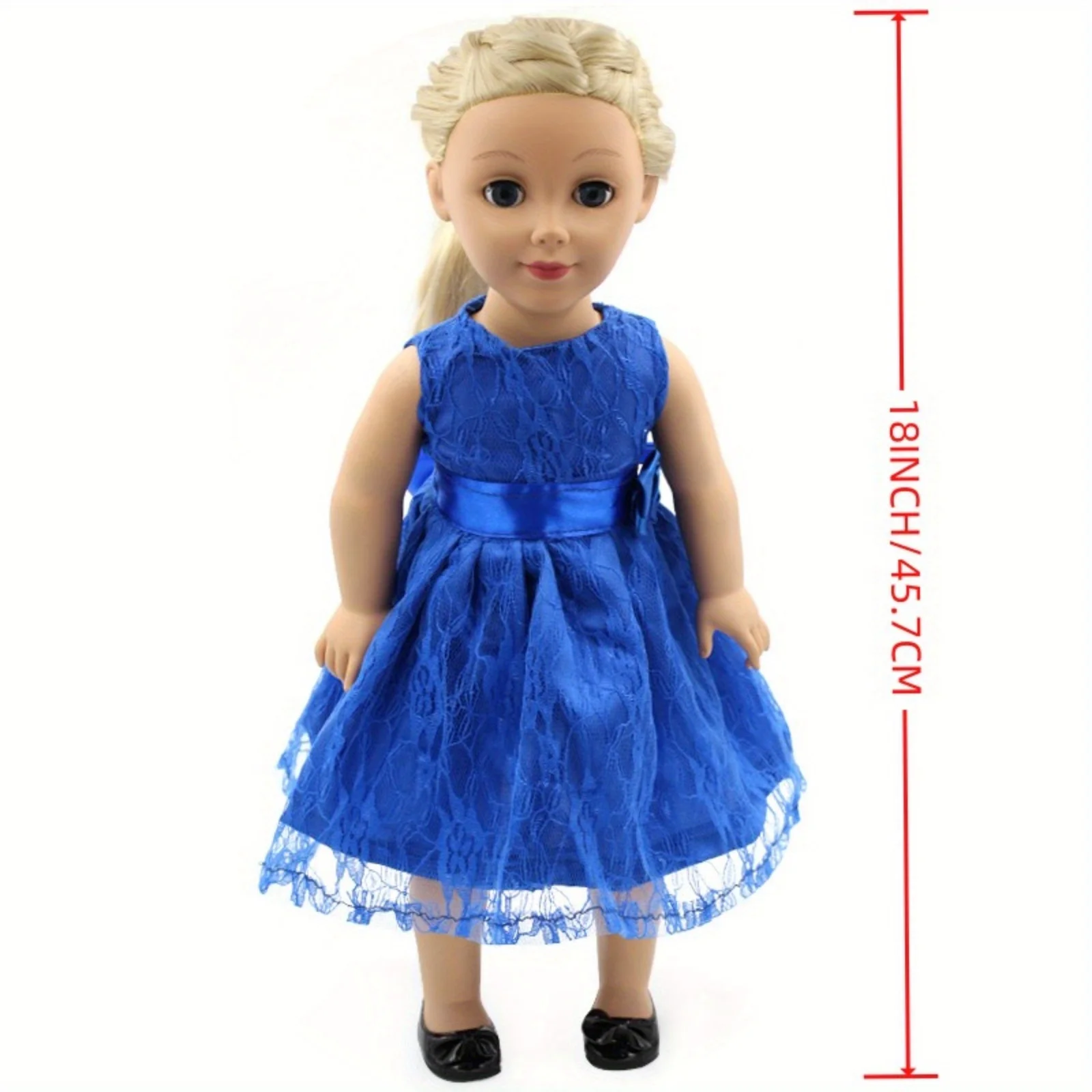 Doll clothes suitable for 18-inch American dolls. (does not include dolls and shoes.) Blue lace skirt costume.