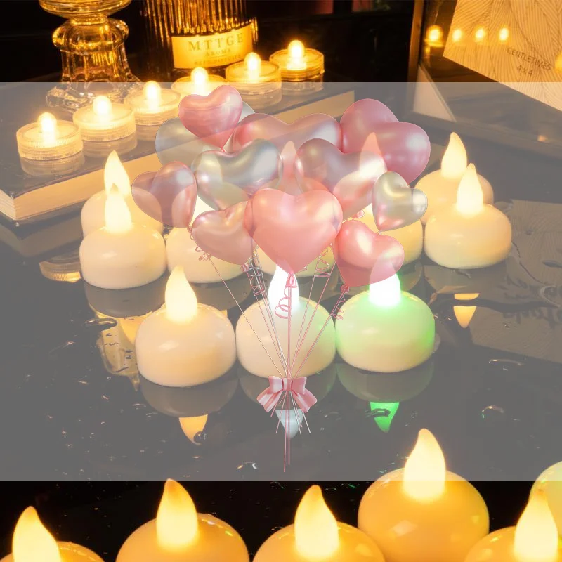 Waterproof Floating LED Tea Light Candles Warm Flickering Long Runtime for Pool Night Wedding Party Decor