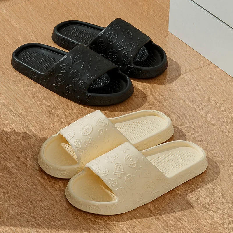 Summer Women Soft Slippers Indoor Home Women Casual Flip Flops Bathroom Anti Slip Sandals Outside Wear Men Beach Slides Shoes