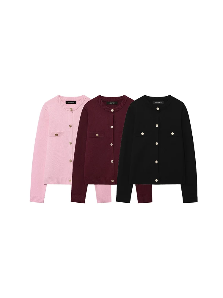 

Осенняя новая мода в европейском и американском стиле, повседневная простая женская универсальная позолоченная вязаная куртка для поездок на работу