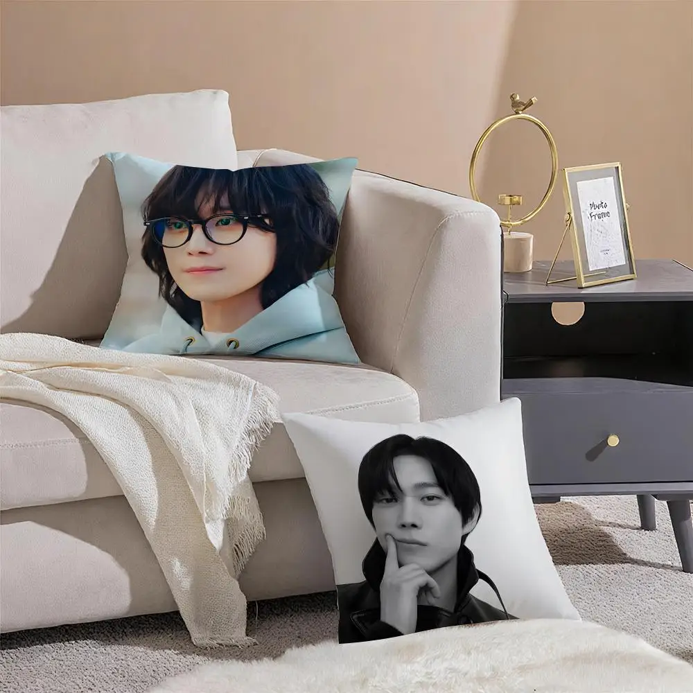 Hot Handsome Korean Actor K-Kim Young-dae Cushion Cover Pillowcase Short Plush Invisible zipper Room Sofa Cushion Cover