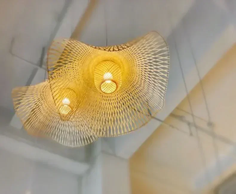 

Handgeweven Bamboe Hanglampen Zuidoost Azië Lampenkap Dia 35/45/100Cm Rotan Rieten Kroonluchter Eetkamer Rroom Bamboe Kunst Lamp