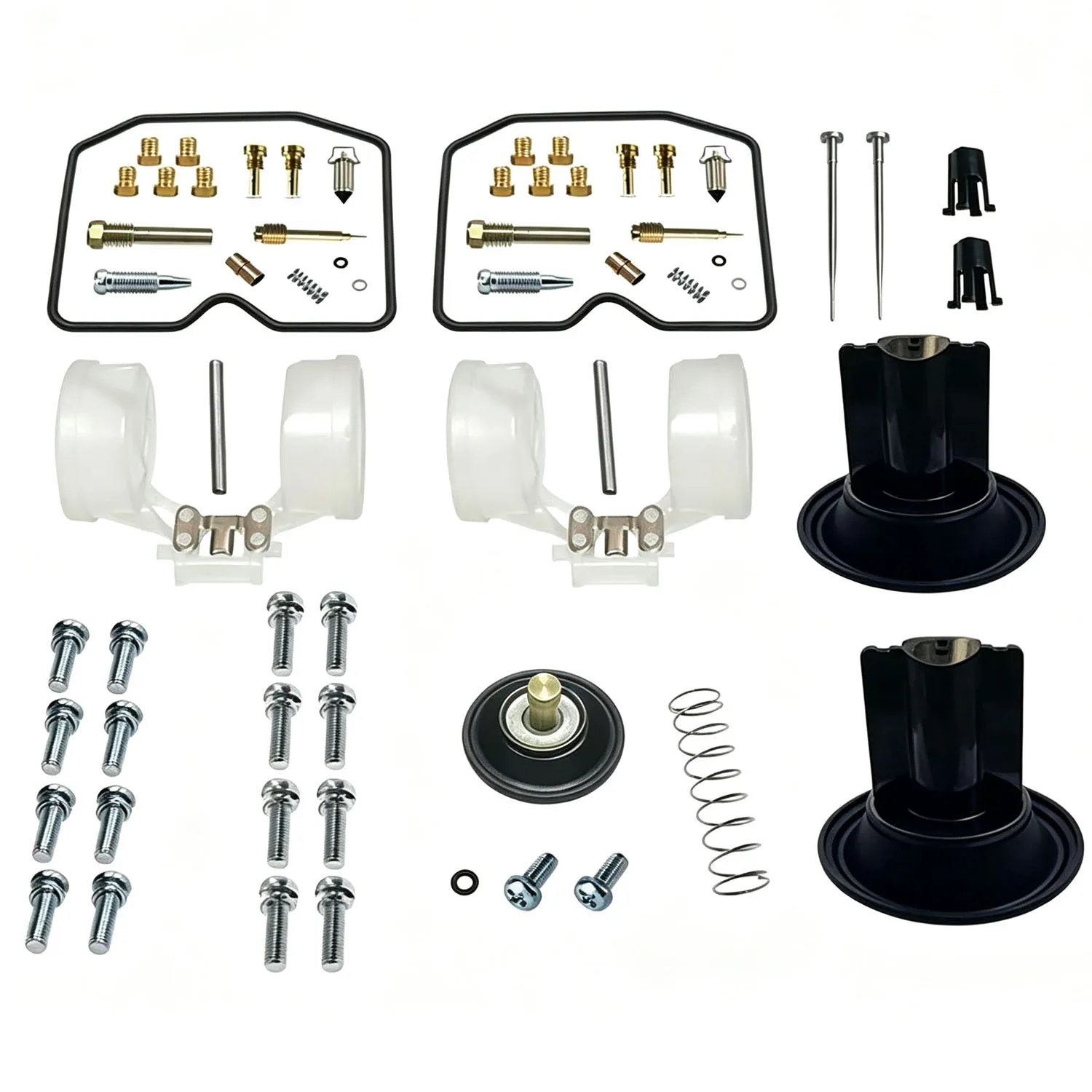 Motorcycle Carburetor Rebuild Repair For Kawasaki ZZR250 GPX250R Ninja 250R EX250 1988-2007 Carb Plunger Diaphragm Float Parts