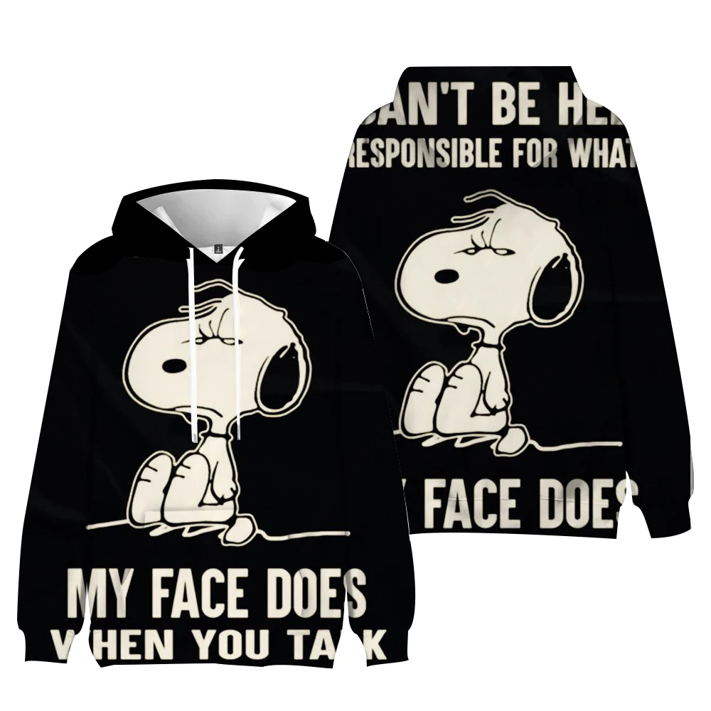 Snoopy cartoon print Women Sweatshirt Long Sleeve Crewneck Graphic Hoodie Clothes Couple Valentine\'s Day Gift Womens Clothes