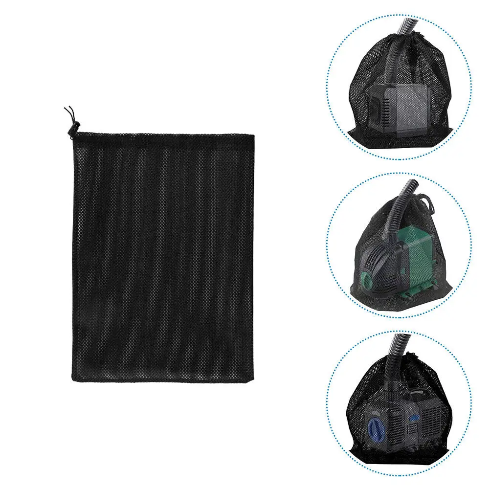 Aquarium Pump Filter Bag Polyester Mesh Drawstring Pond Pump Barrier Pouch for Fish Tank Swimming Pool Debris Protection Fish
