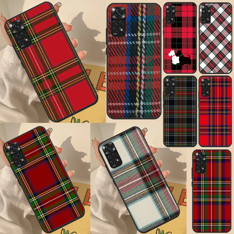 Clan Stewart Dress Tartan Plaid Pattern Case For Xiaomi Redmi 12C 10A 10C 9C Note 12 Pro 11 Pro 10 Pro 9 8 Pro 10S 11S 12S Cover